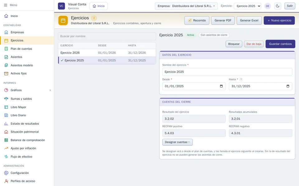 Ejercicios de la empresa: la lista y la ficha