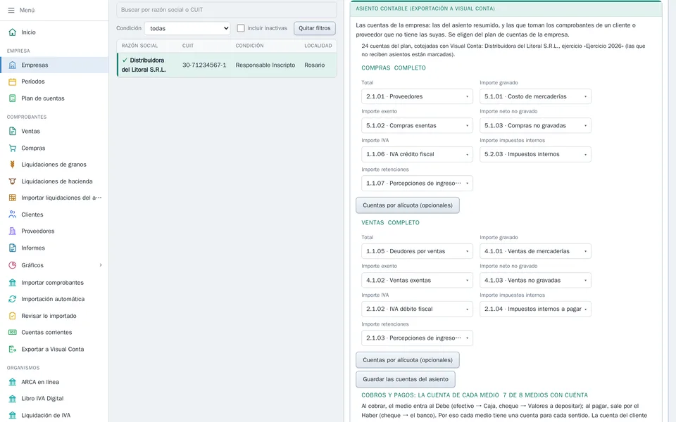 Configurar asiento de la empresa