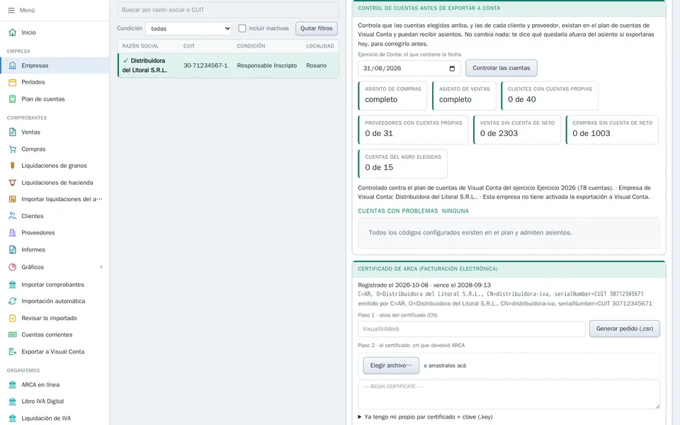 El control de las cuentas antes de exportar