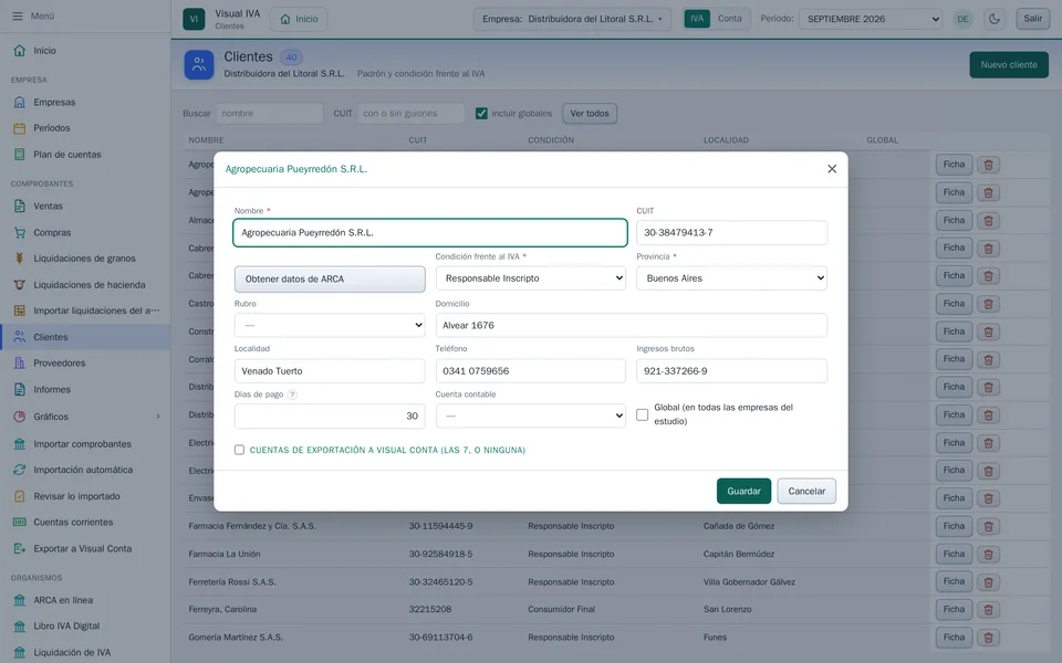 Ficha del cliente