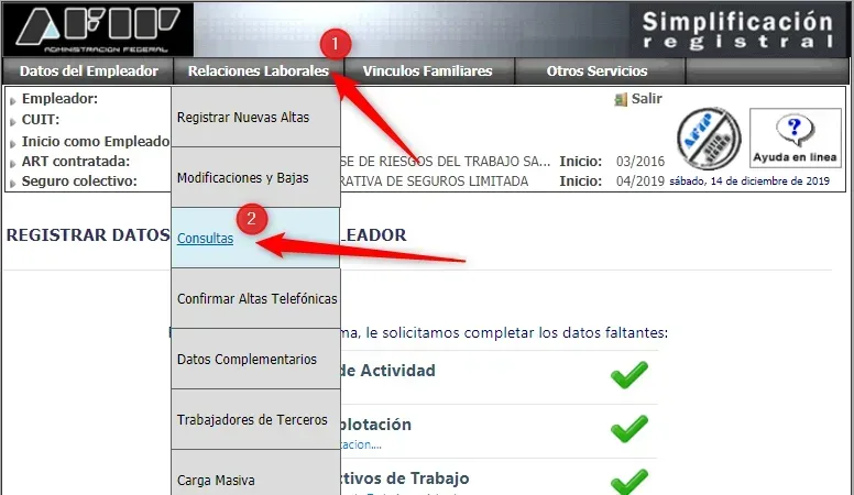 ARCA: Relaciones Laborales › Consultas