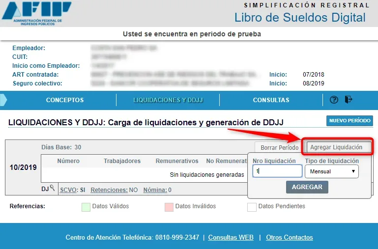 ARCA: agregar el período