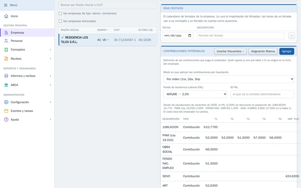 El Fondo de Asistencia Laboral en la ficha de la empresa